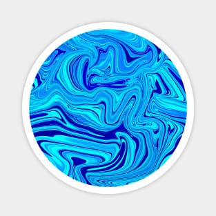 Different Shades of Blue Digital Fluid Art Magnet